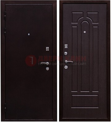 Черная стальная дверь с порошковым покрытием ДП-35 в Воскресенске